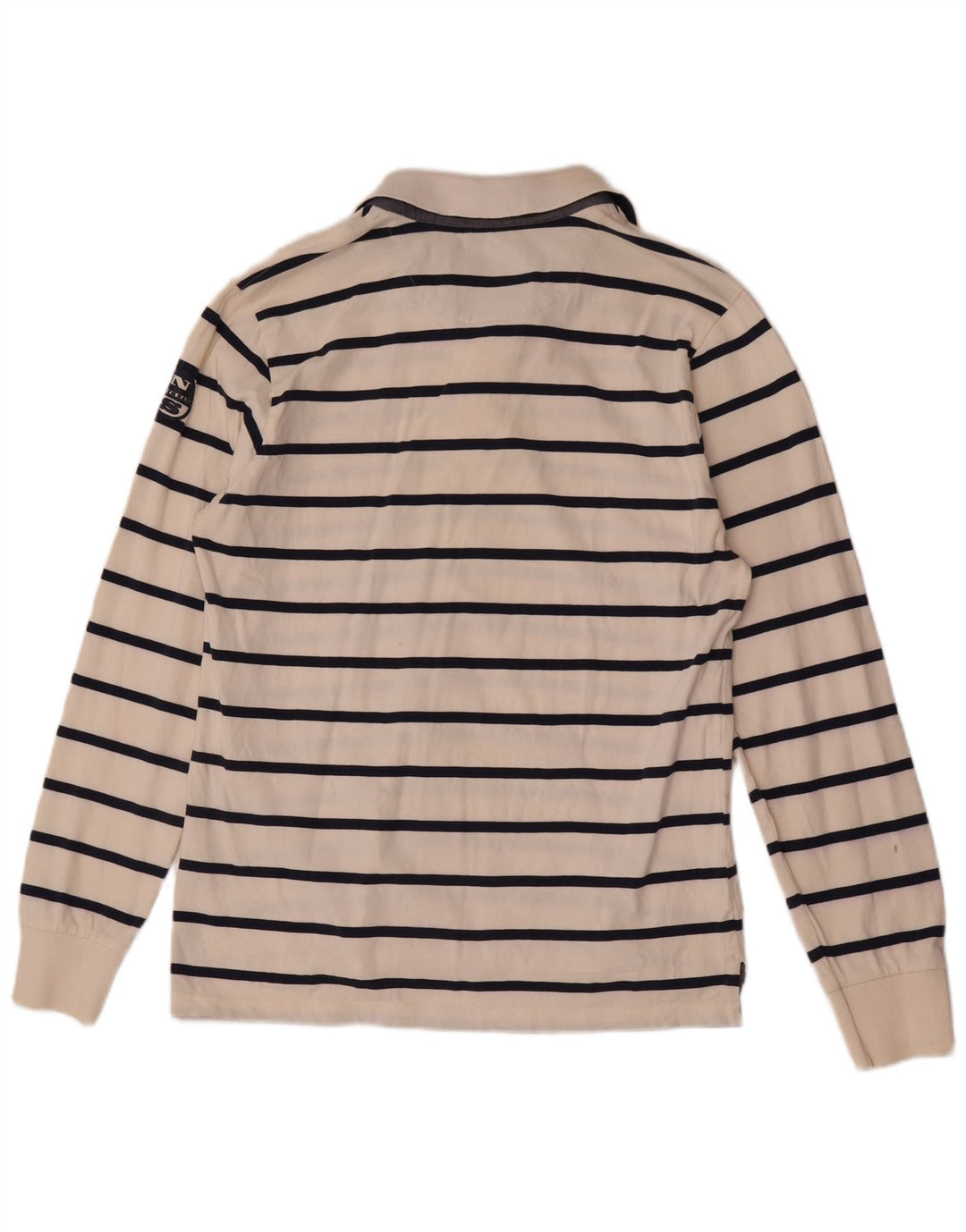 Polo da uomo a maniche lunghe North Sails in cotone a righe grandi bianche