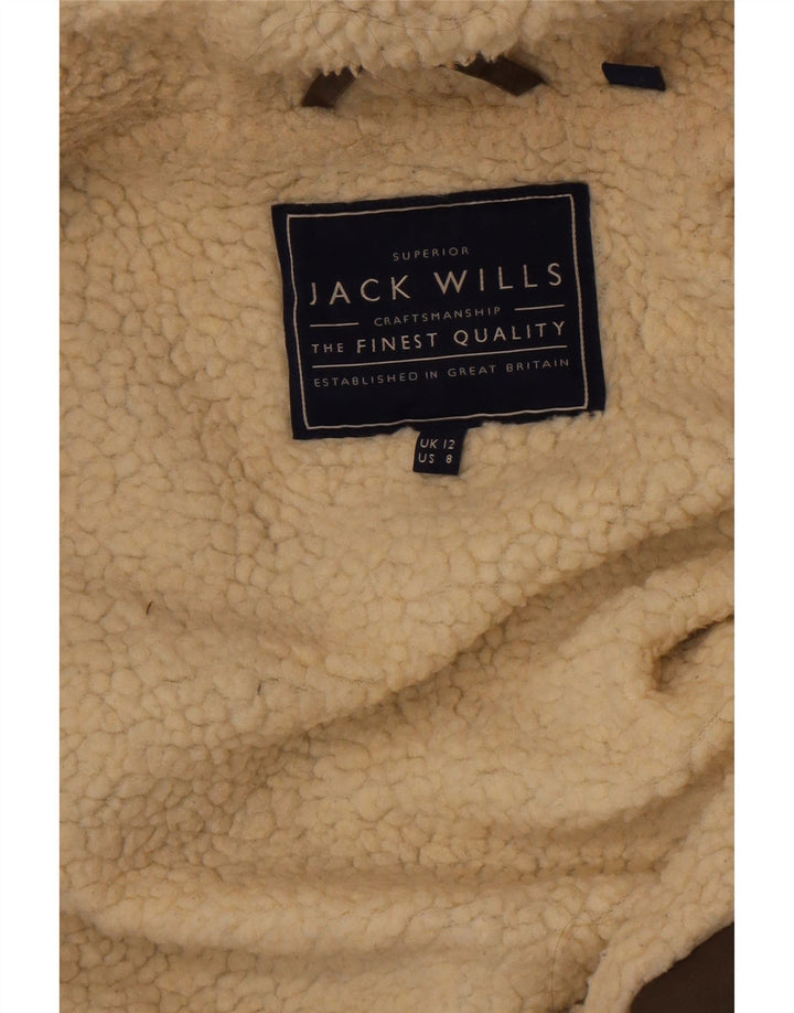 Giacca Parka Sherpa con cappuccio da donna Jack Wills UK 12 medio cachi