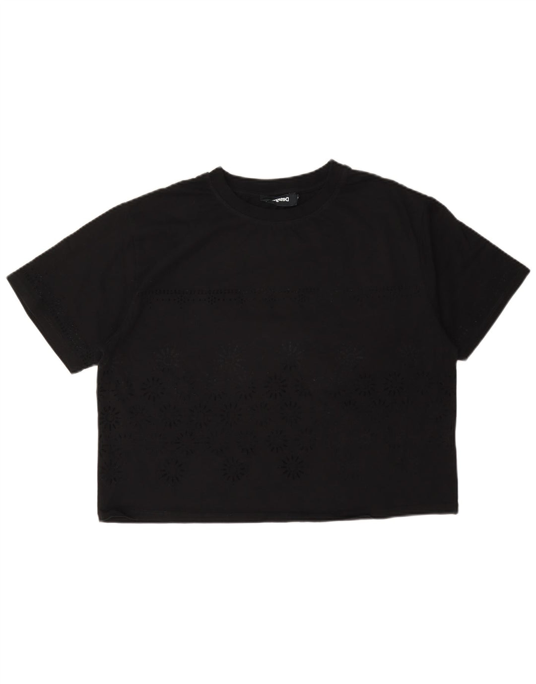 Desigual T-shirt corta da donna Top UK 16 grande nera