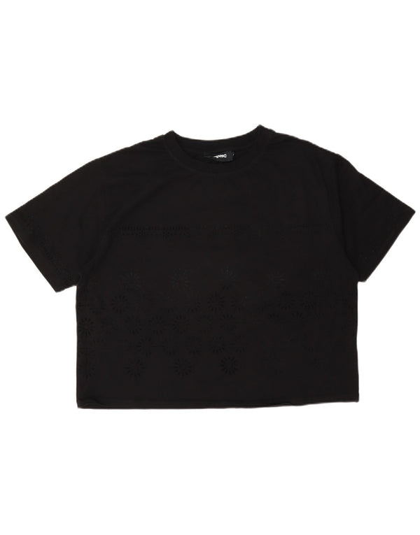 Desigual T-shirt corta da donna Top UK 16 grande nera