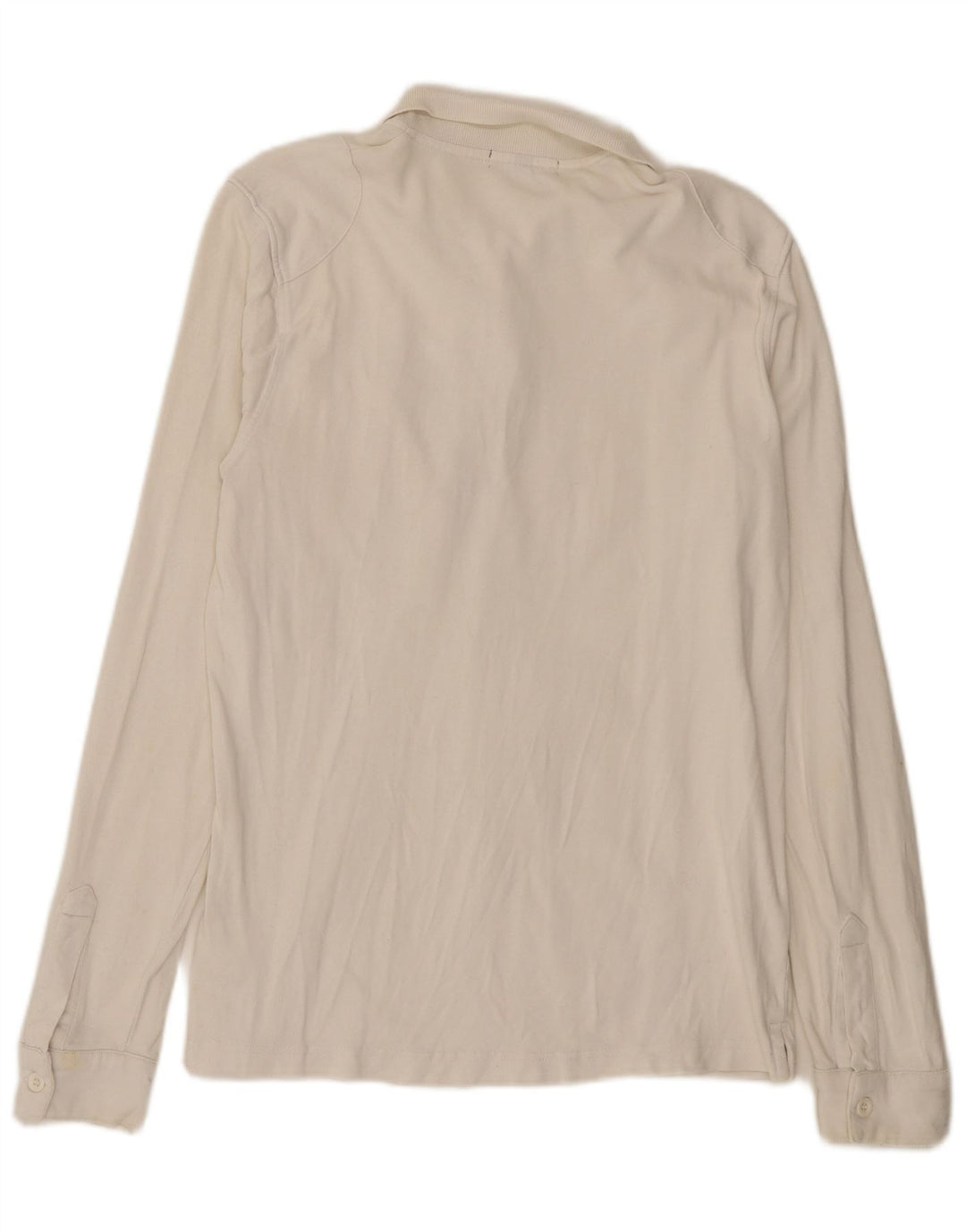 Polo regolare da uomo a maniche lunghe Lyle & Scott in cotone bianco sporco medio