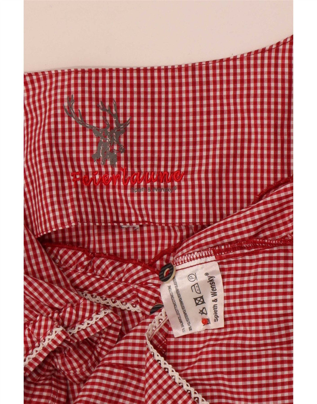 Spieth & Wensky Camicetta da donna con spalle scoperte Top UK 14 Percalle rosso medio