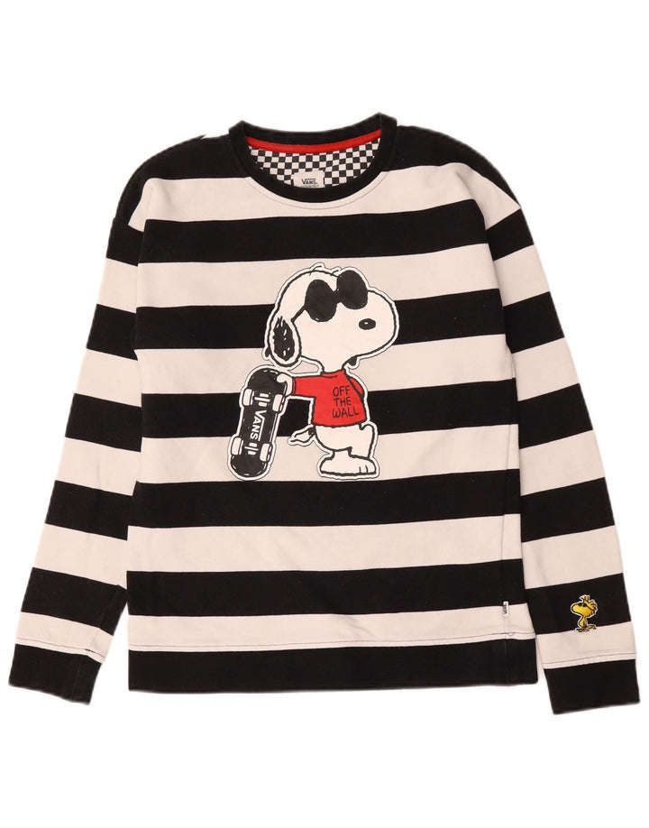 Vans Top da uomo con grafica Peanuts a maniche lunghe in cotone a righe nere