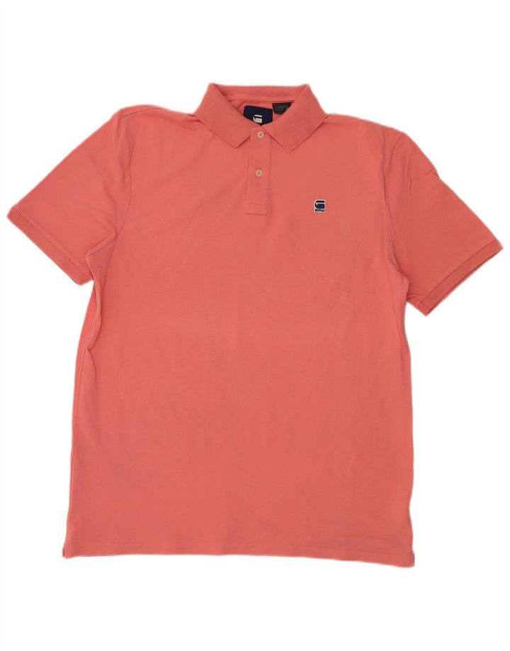 Polo da uomo G-STAR grande in cotone rosa