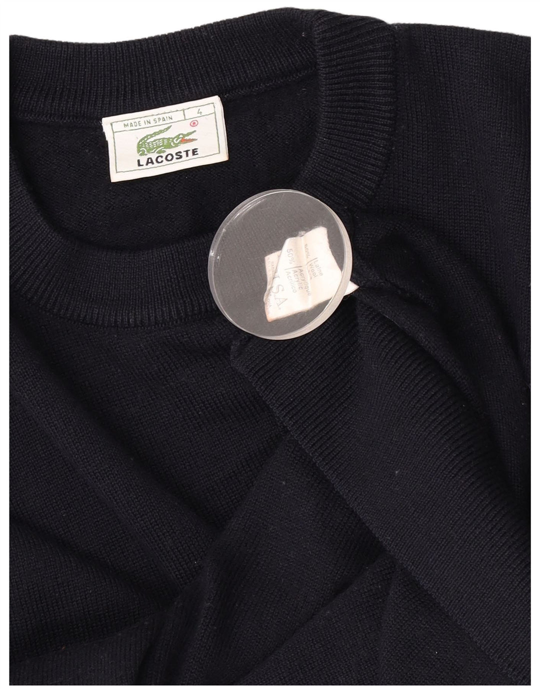 Maglione maglione girocollo da uomo Lacoste taglia 4 medio in lana blu navy