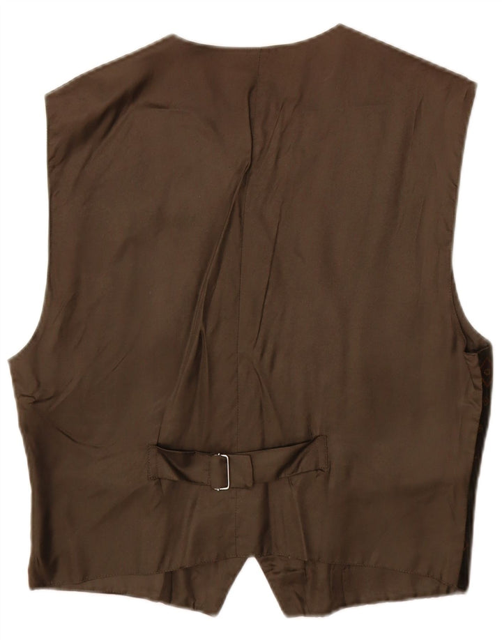 Gilet da donna di qualità superiore IT 46 Large in cotone geometrico marrone