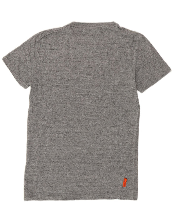 T-shirt da uomo Superdry Top XS in cotone chiazzato grigio