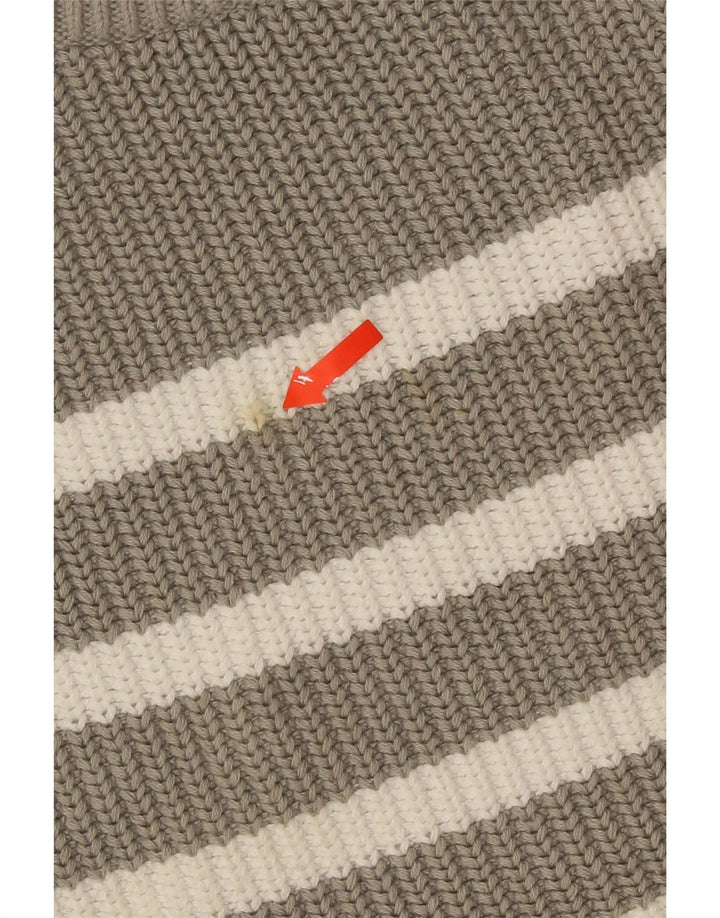 Maglione maglione girocollo da donna Marks & Spencer UK 10 piccolo grigio a righe