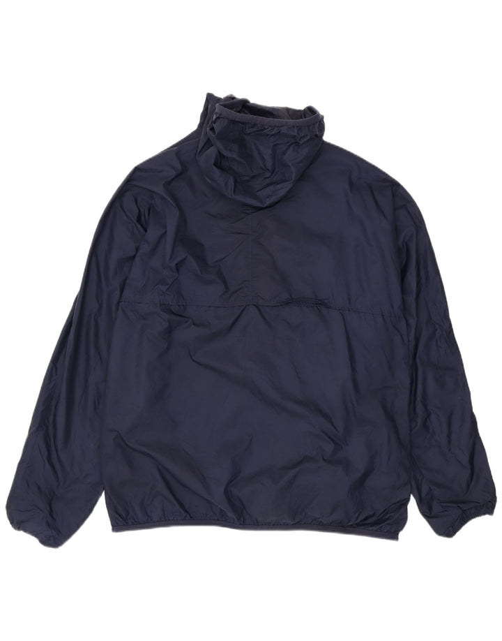 Giacca antipioggia da uomo con cappuccio K-Way UK 42 XL Blu Navy Poliammide
