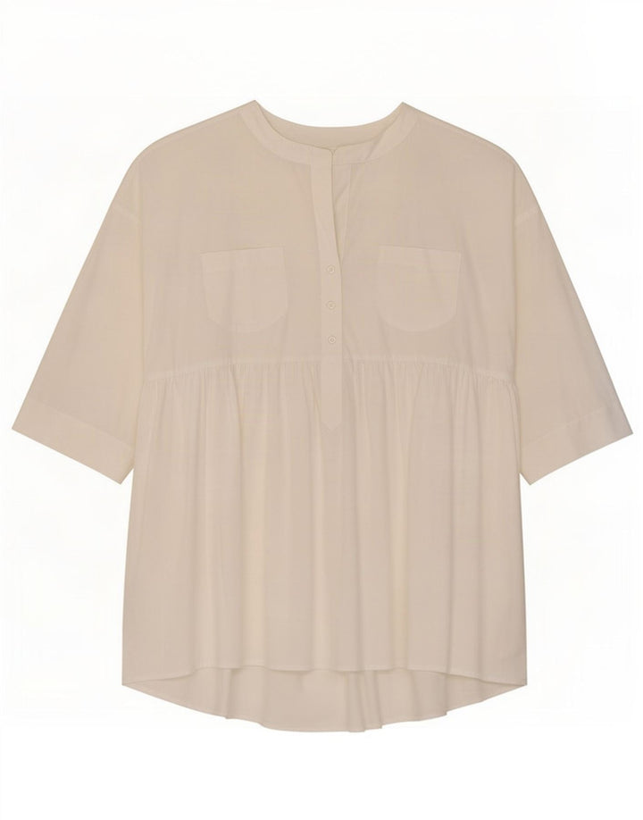 Top tunica manica 3/4 da donna Benetton UK 16 grande bianco