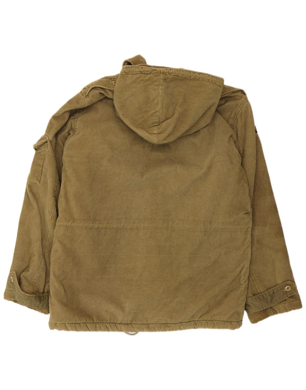 Giacca militare da uomo in velluto a coste con cappuccio Rifle UK 38 cotone kaki medio