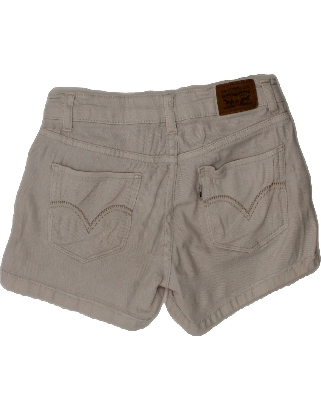 LEVI'S Girls Denim Shorts 7-8 Years W22 White Ramie Vintage Levi's and Second-Hand Levi's from Messina Hembry 