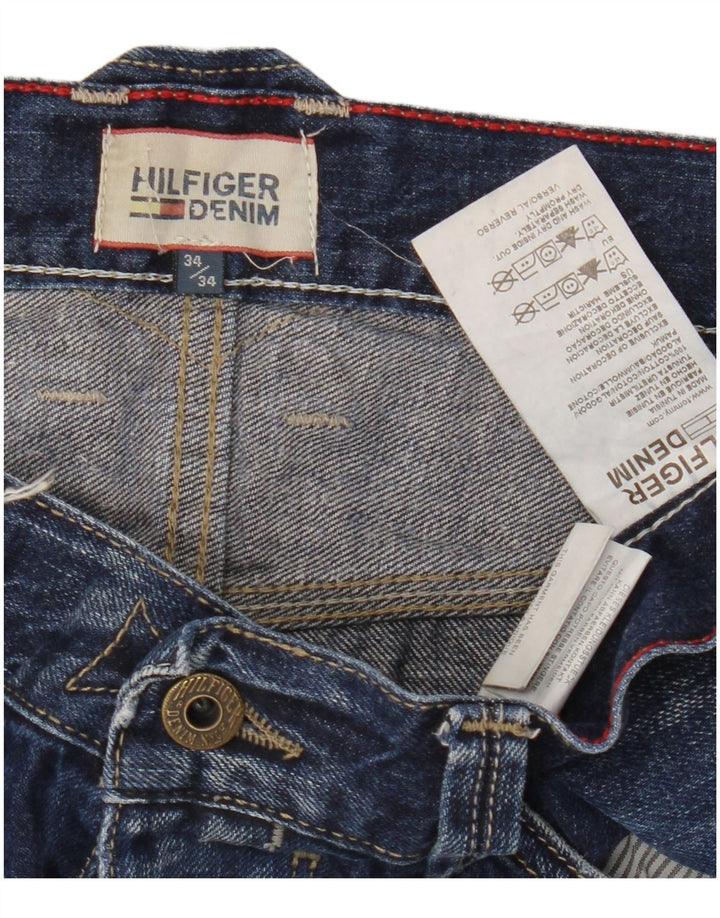 TOMMY HILFIGER Jeans bootcut da uomo W34 L34 cotone blu navy