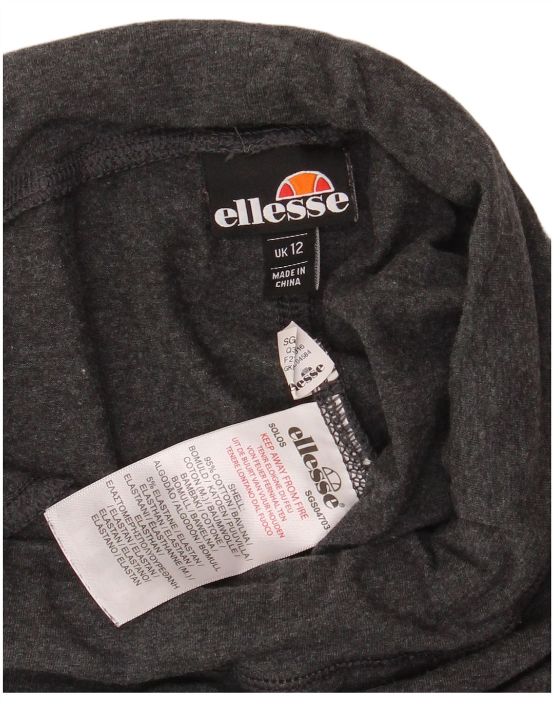 Leggings grafici da donna Ellesse UK 12 cotone nero medio