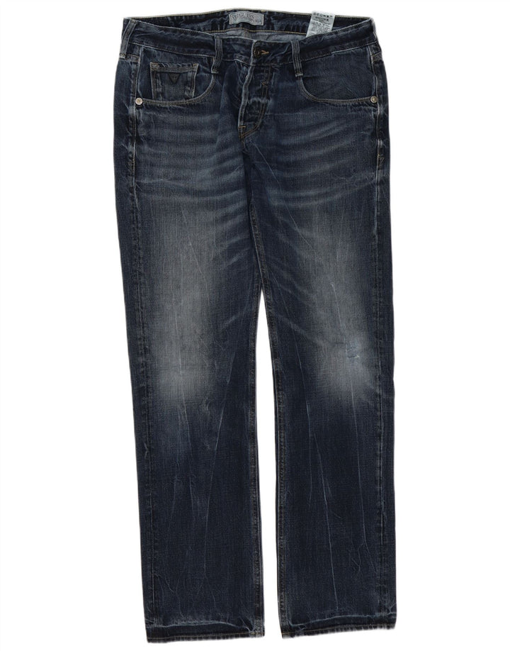Jeans dritti da uomo Guess W34 L34 cotone blu