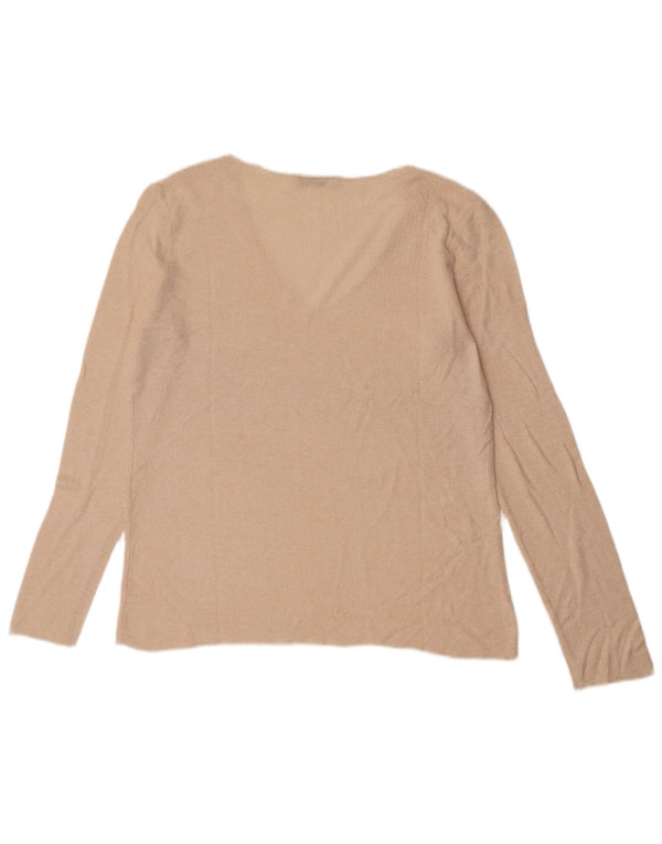 Top Zara da donna a maniche lunghe UK 16 grande beige