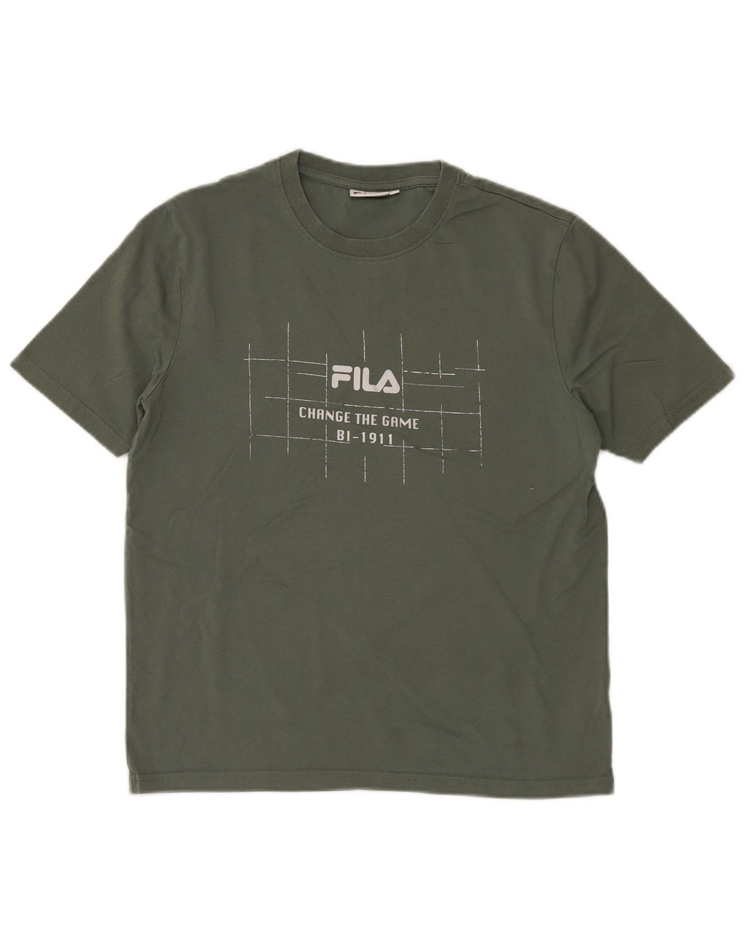 T-shirt grafica da uomo FILA Top piccola in cotone kaki