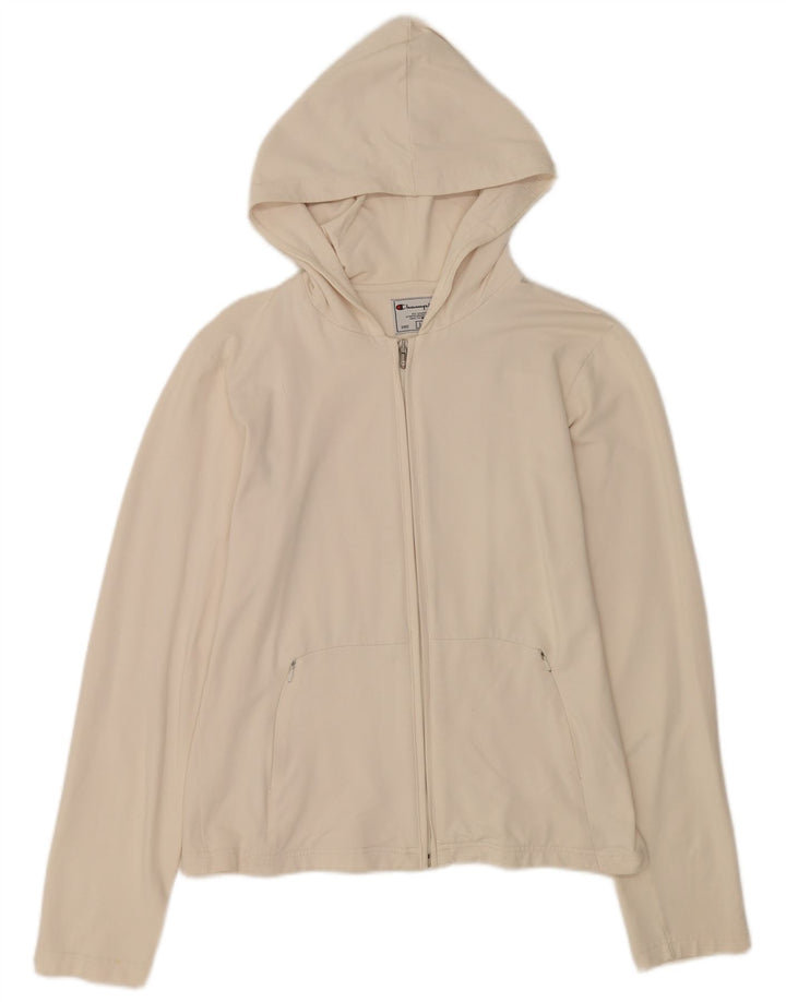 Maglione con cappuccio e zip da donna Champion UK 14 Large Bianco in poliammide