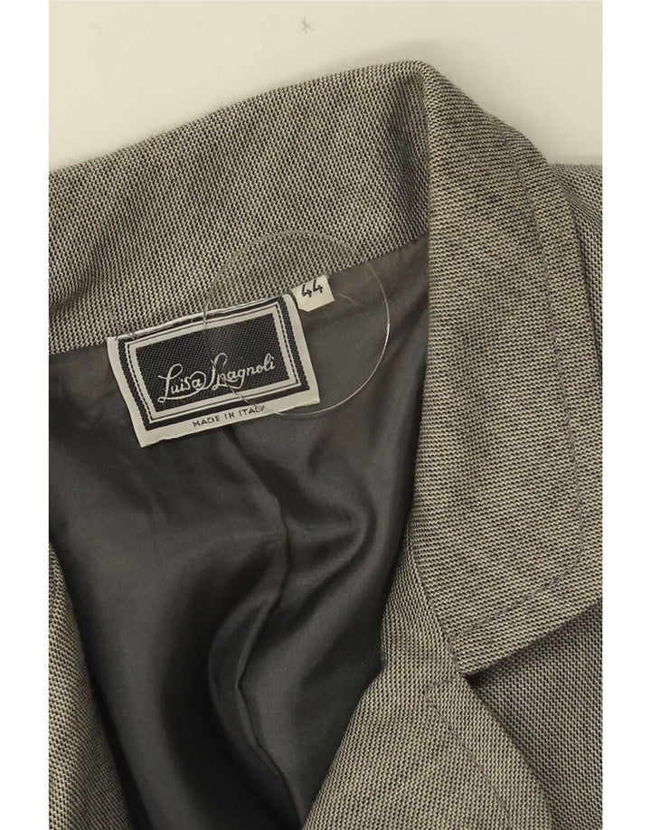 Giacca Blazer a 2 Bottoni da Donna Luisa Spagnoli IT 44 Lana Grigio Medio