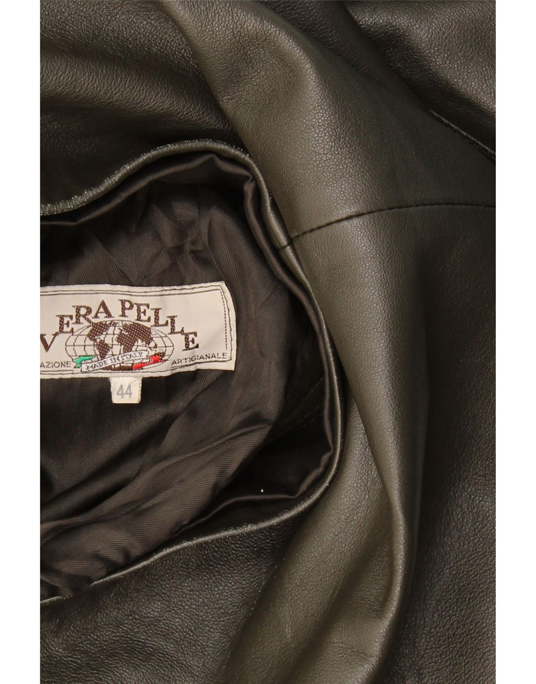 VINTAGE Womens Leather Jacket IT 44 Medium Grey Leather Vintage Vintage and Second-Hand Vintage from Messina Hembry 