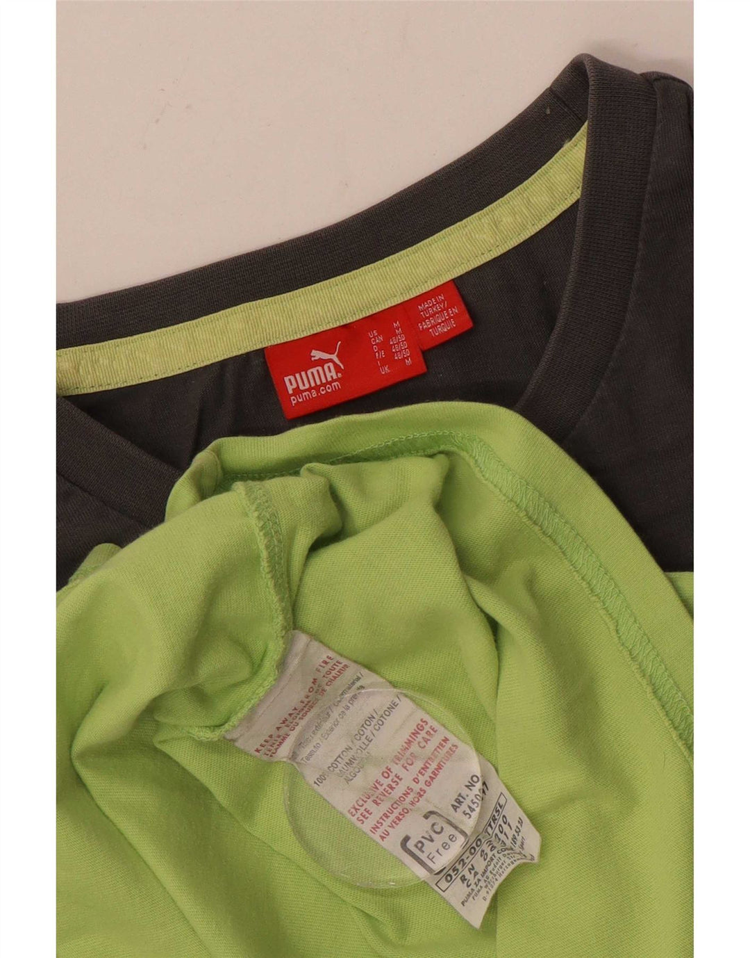 Maglia Puma da uomo a maniche lunghe in cotone color block verde medio