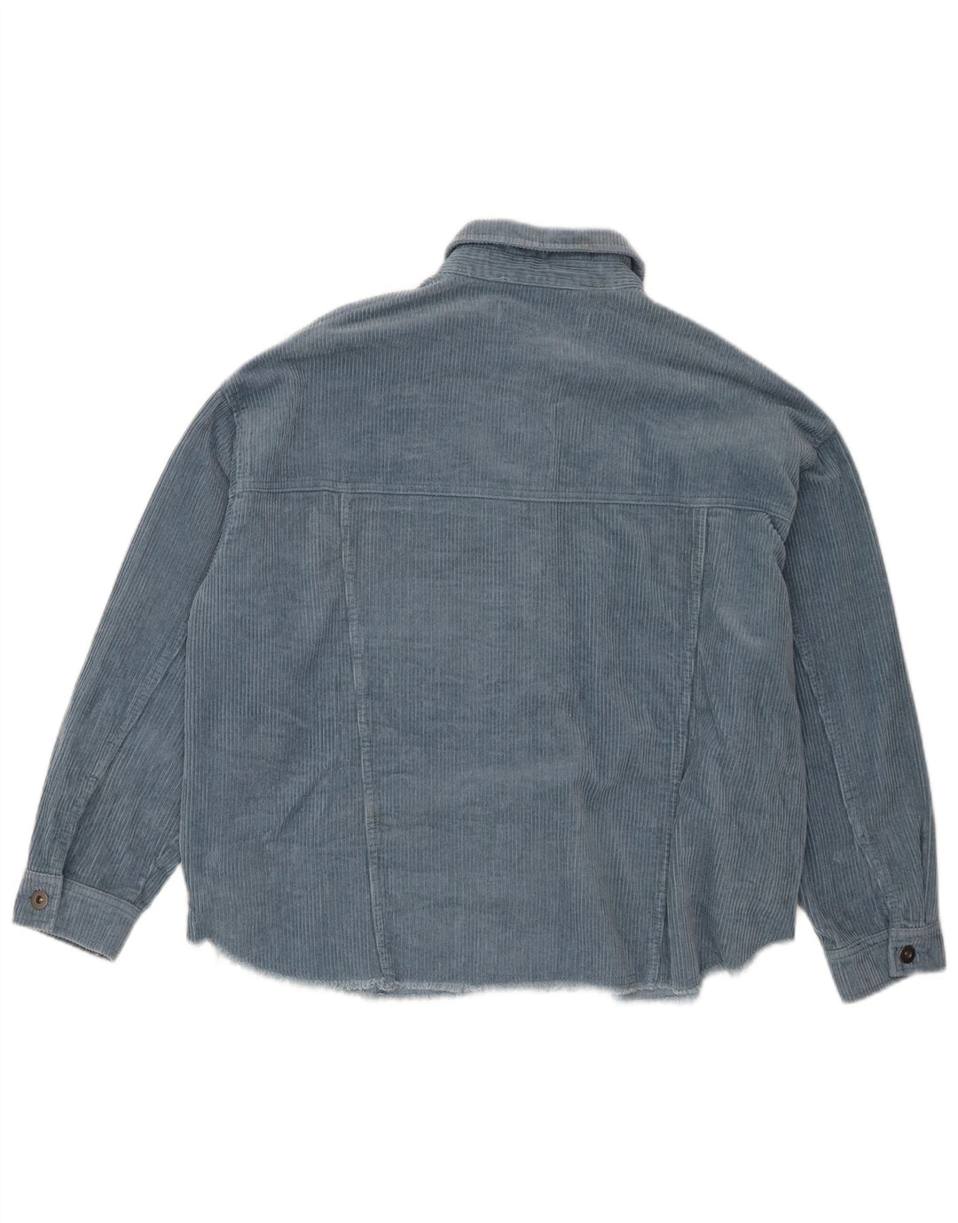 Camicia da donna in velluto a coste oversize Zara UK 14 Cotone blu medio