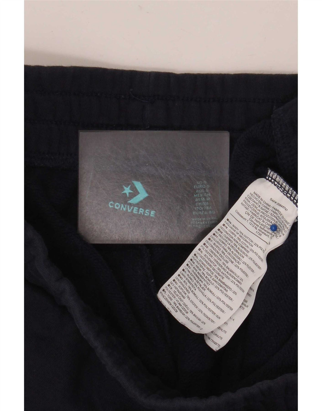 Pantaloncini sportivi da uomo Converse piccoli in cotone blu navy
