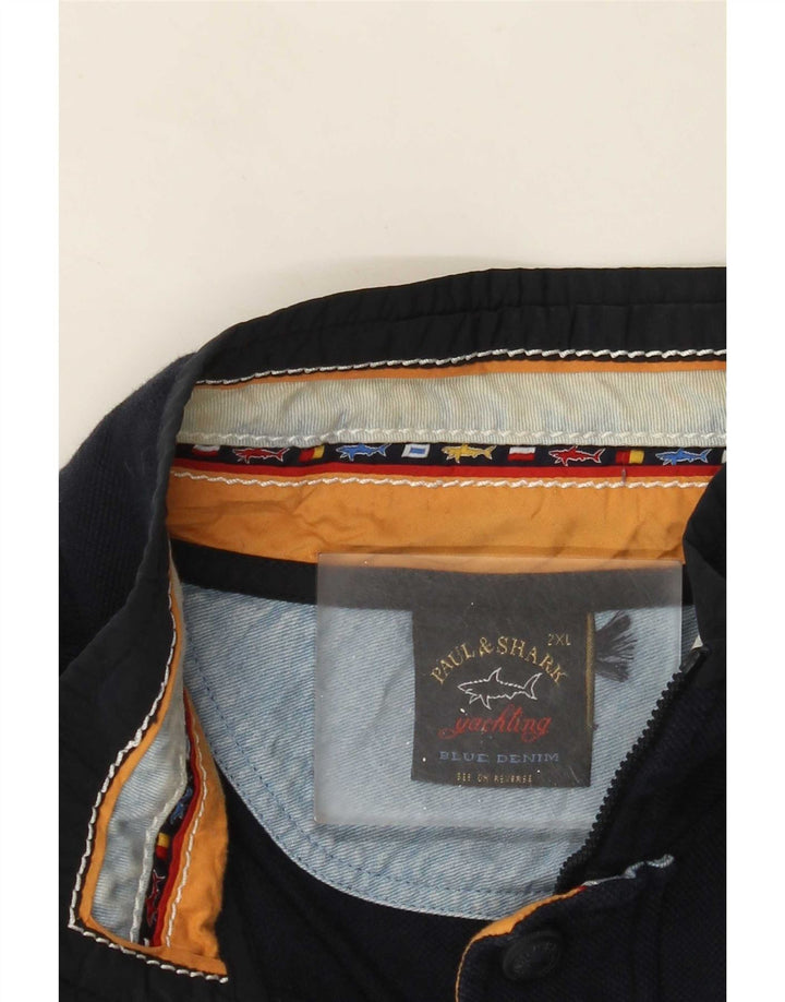 Felpa da uomo con collo con zip Paul & Shark, maglione 2XL blu navy