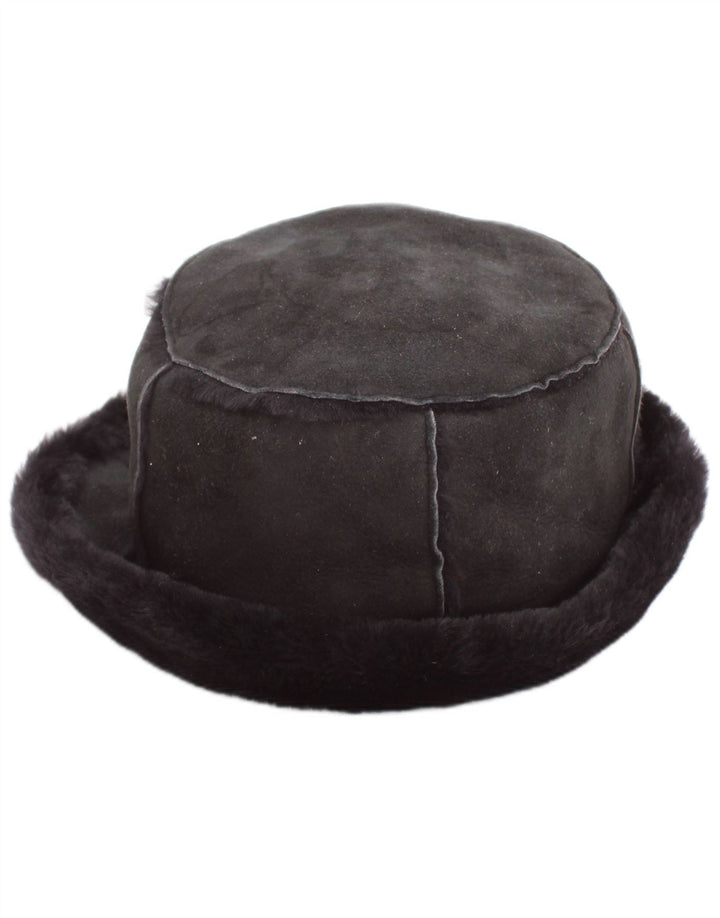 Cappello da donna Borsalino in shearling in pelle scamosciata grigio medio