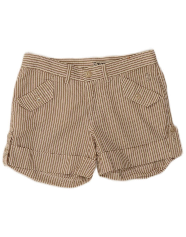 Pantaloncini casual da donna Jeckerson W27 piccoli in cotone gessato beige