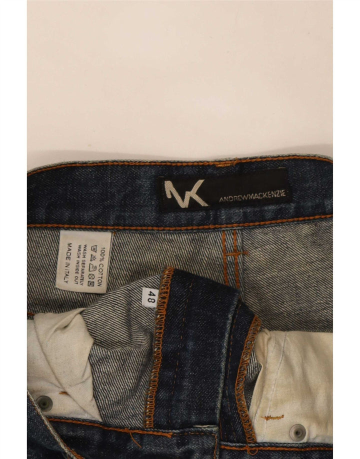 Jeans Capri grafici da uomo Andrew Mackenzie IT 48 medio W30 L20 cotone blu