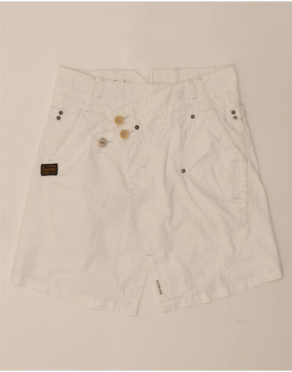 Minigonna in denim da donna G-Star W27 cotone bianco medio