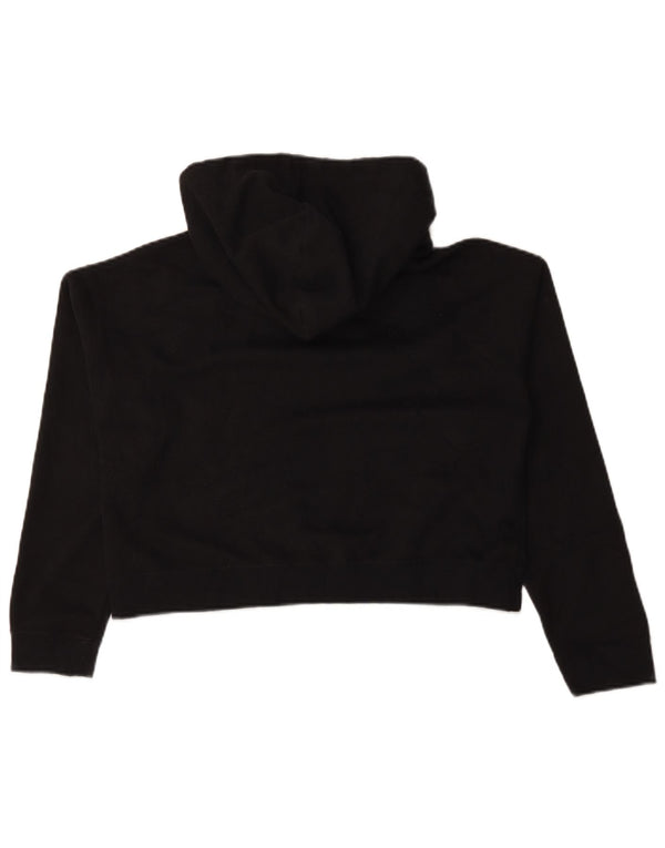Felpa con cappuccio oversize corta Adidas da donna UK 6 XS poliestere nero
