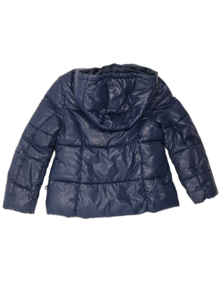 Giubbotto imbottito con cappuccio per bambina BENETTON 6-7 anni piccolo in poliestere blu navy
