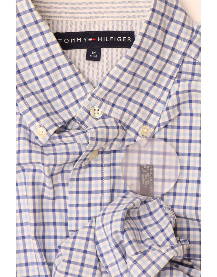 Camicia da uomo Tommy Hilfiger in cotone a quadretti blu medio