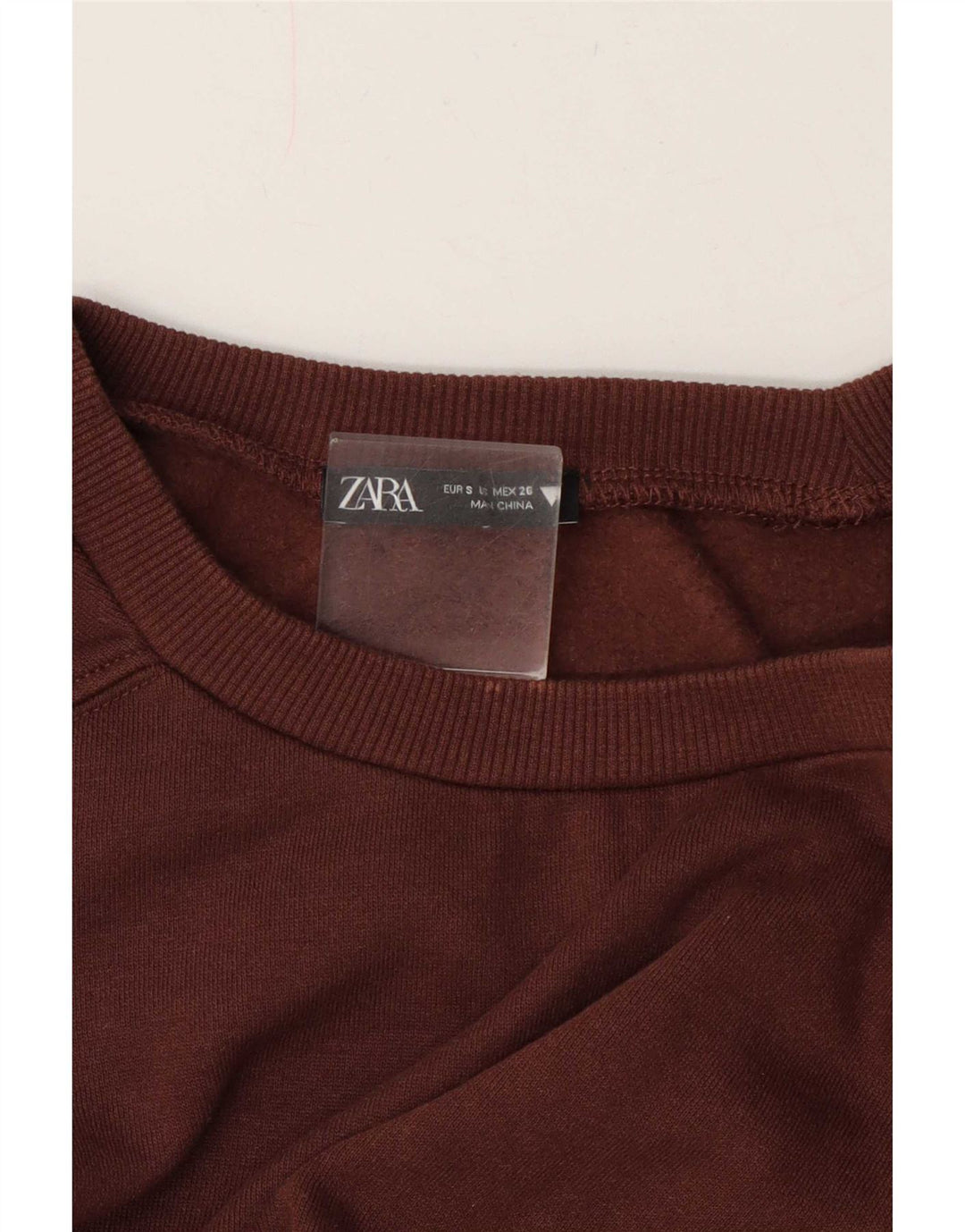 Felpa corta da donna Zara UK 10 piccola marrone