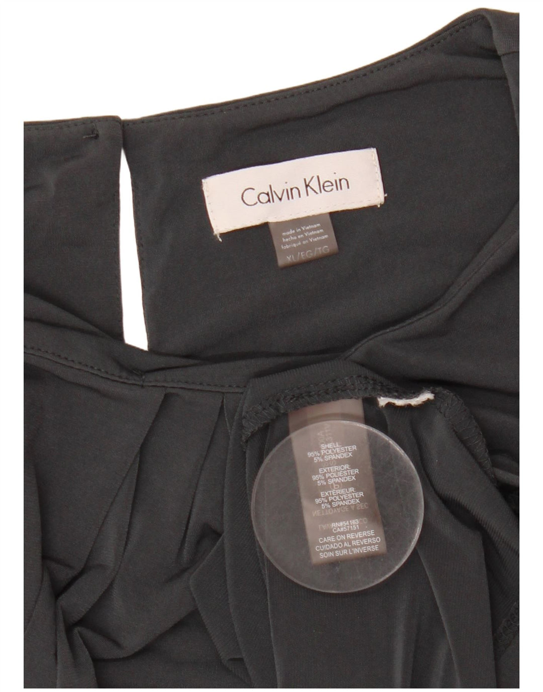 Top camicetta corta senza maniche da donna Calvin Klein UK 18 XL poliestere grigio
