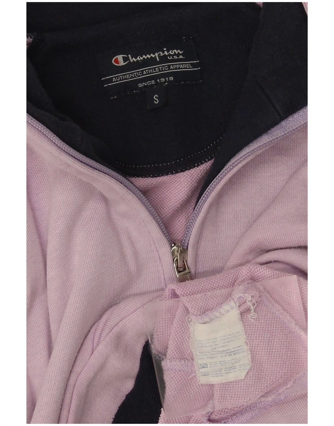 Felpa Champion da uomo con collo con zip, maglione piccolo, cotone viola