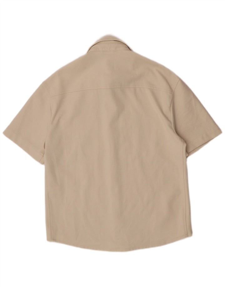 Camicia Zara da uomo a maniche corte piccola in poliestere beige