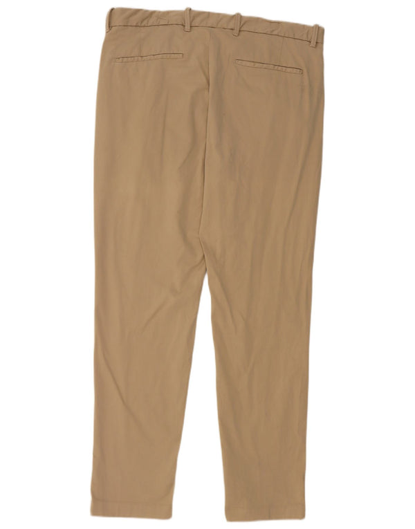 Massimo Dutti Mens Slim Chino Trousers EU 44 Large W34 L31 Beige Cotton