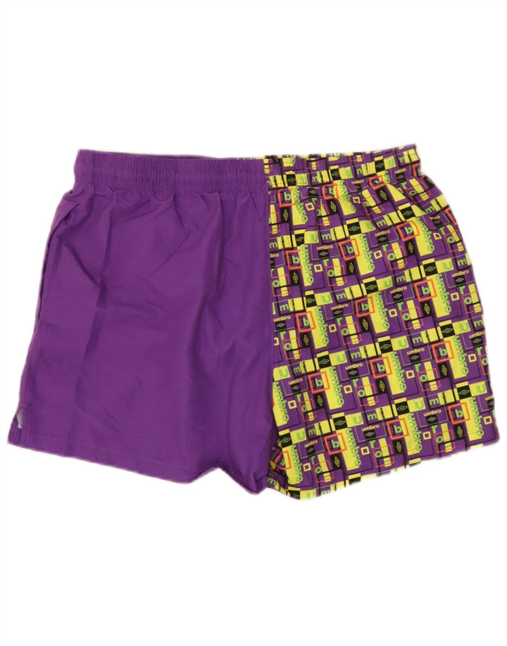 Pantaloncini da bagno grafici da uomo Umbro grandi in poliestere geometrico viola