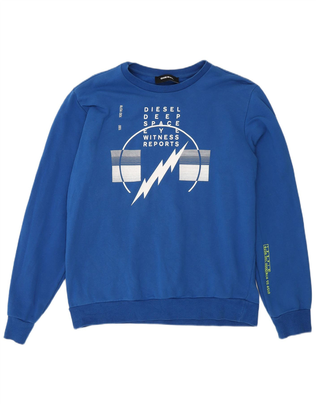 Diesel Felpa con grafica da uomo Maglione grande in cotone blu