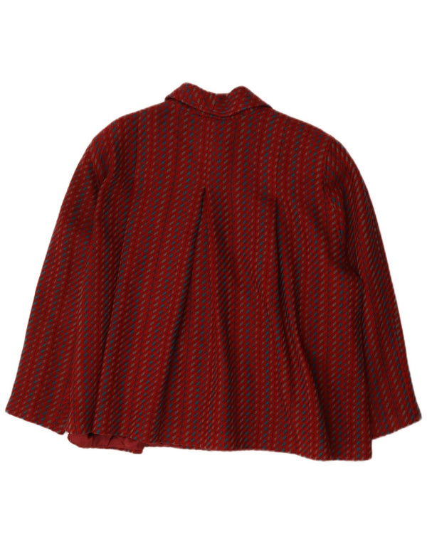 Giubbotto bomber oversize da donna vintage IT 46 grande lana a righe rosse