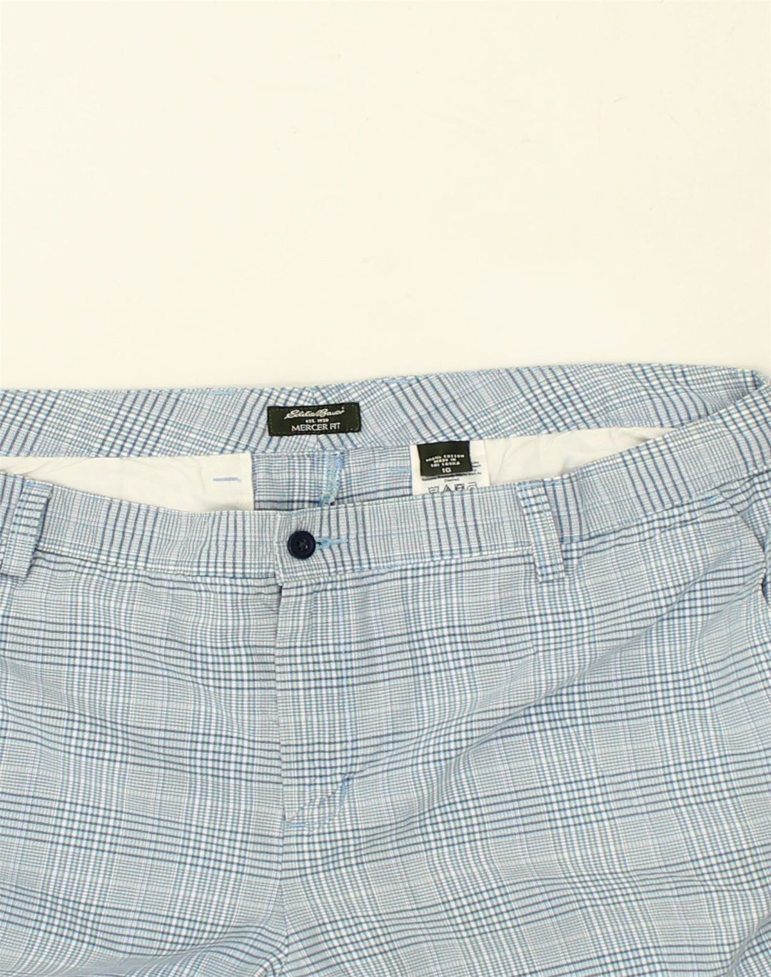 EDDIE BAUER Womens Chino Shorts US 16 2XL W38 Blue Check Cotton | Vintage Eddie Bauer | Thrift | Second-Hand Eddie Bauer | Used Clothing | Messina Hembry 