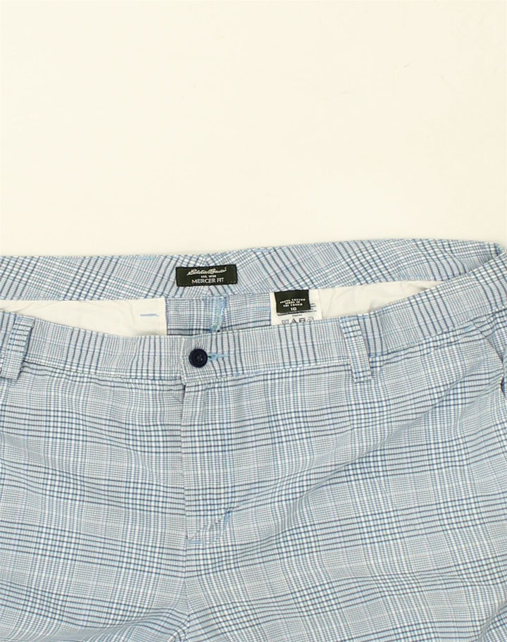EDDIE BAUER Womens Chino Shorts US 16 2XL W38 Blue Check Cotton | Vintage Eddie Bauer | Thrift | Second-Hand Eddie Bauer | Used Clothing | Messina Hembry 