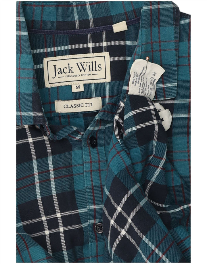 Camicia da uomo in flanella dal taglio classico Jack Wills in cotone a quadri blu medio