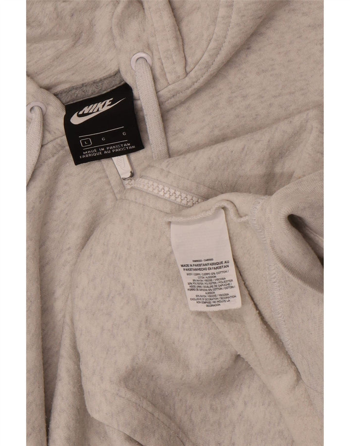 NIKE Felpa con cappuccio e zip da uomo, grande, in cotone chiazzato grigio