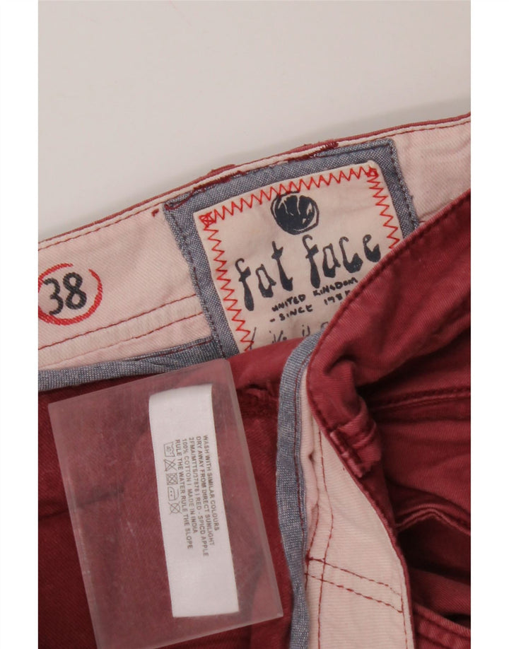 FAT FACE Pantaloni chino dritti da uomo W38 L33 in cotone rosso