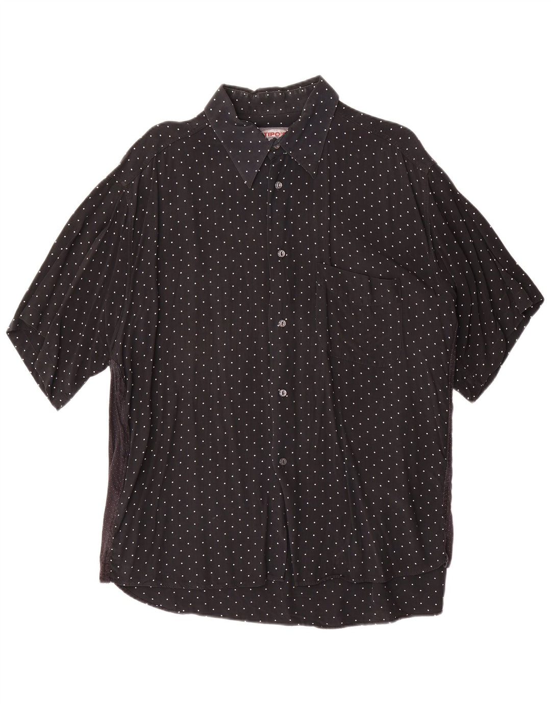 TIPO'S Camicia a maniche corte da uomo XL Nera Maculata
