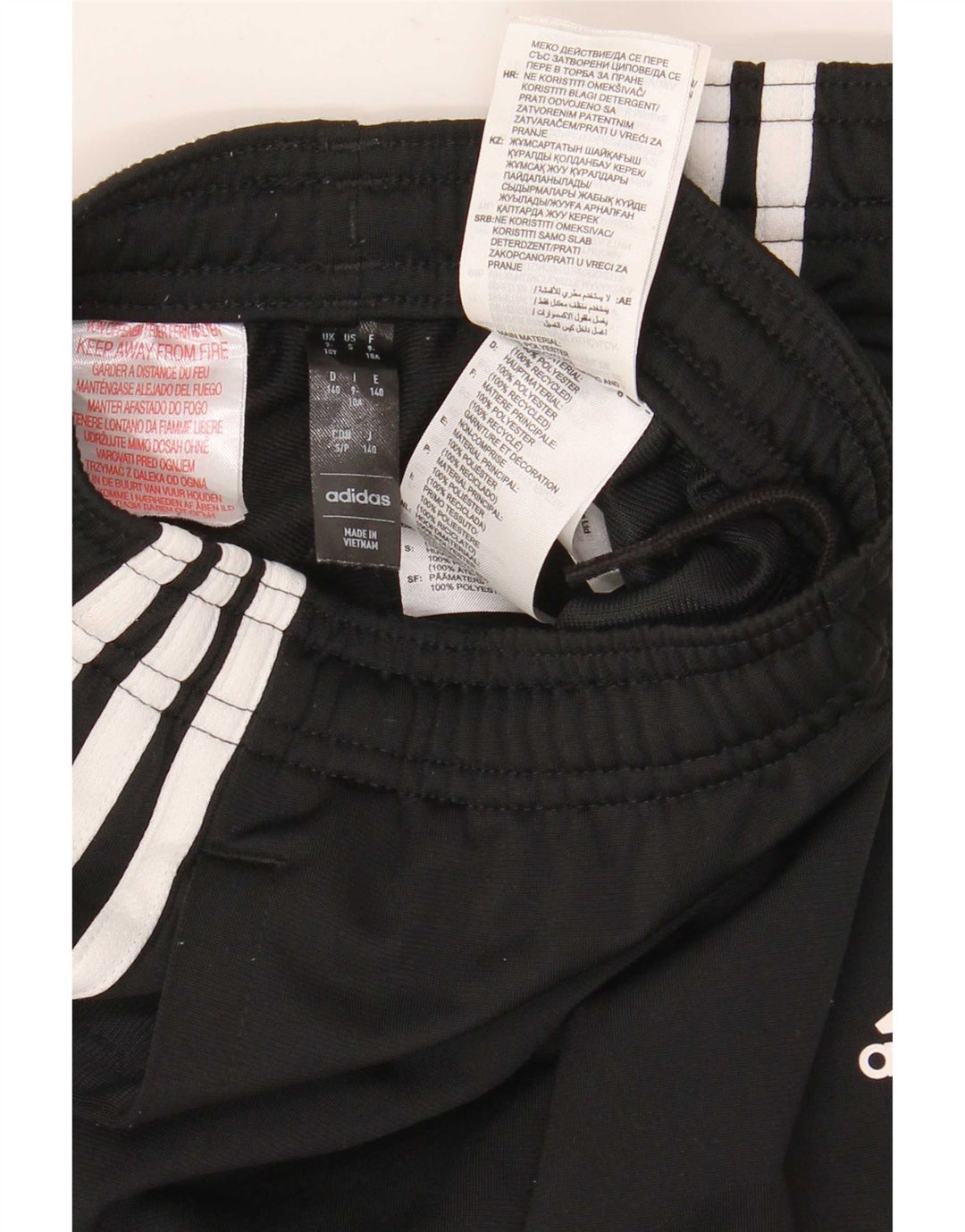 Pantaloni della tuta da ragazzo Adidas 9-10 anni in poliestere nero